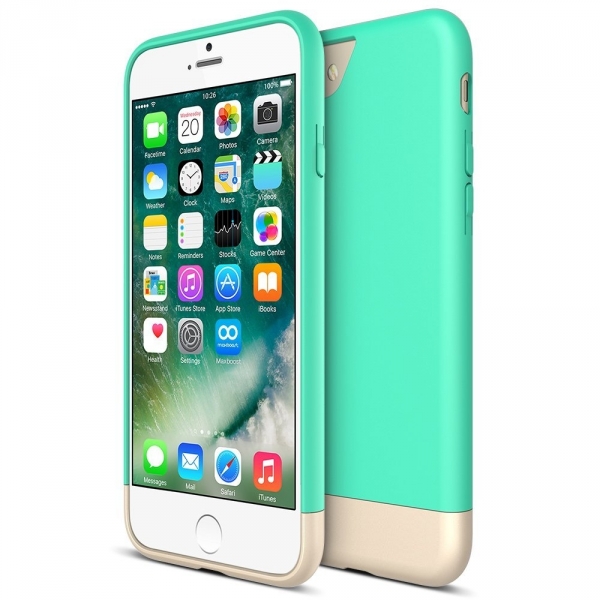 Maxboost Apple iPhone 7 Vibrance Serisi K�l�f-Turquoise-Champagne Gold