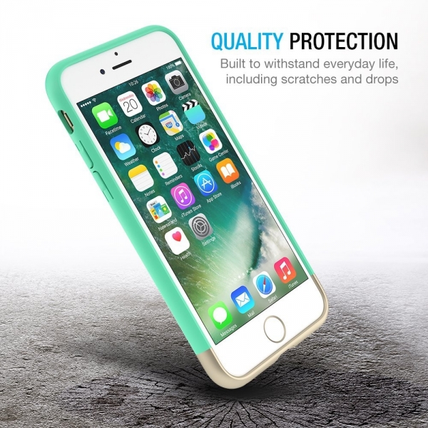 Maxboost Apple iPhone 7 Vibrance Serisi K�l�f-Turquoise-Champagne Gold