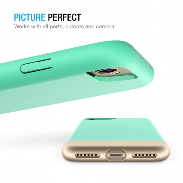 Maxboost Apple iPhone 7 Vibrance Serisi K�l�f-Turquoise-Champagne Gold