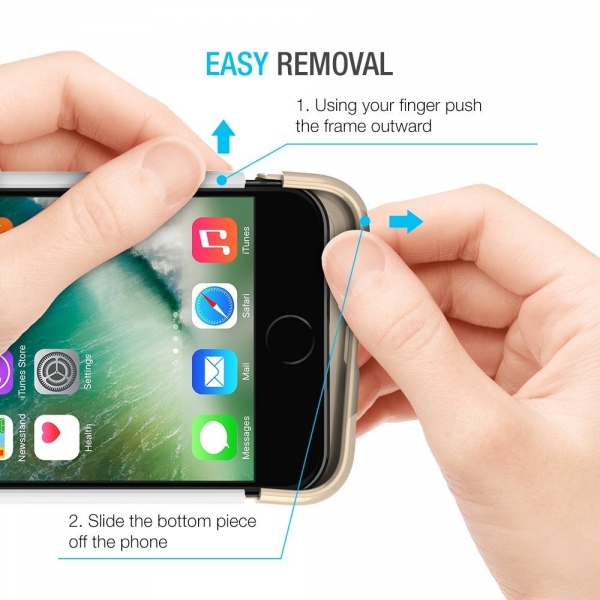 Maxboost Apple iPhone 7 Vibrance Serisi K�l�f-White-Champagne Gold