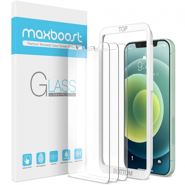 Maxboost iPhone 12 Mini Temperli Cam Ekran Koruyucu(3 Adet)