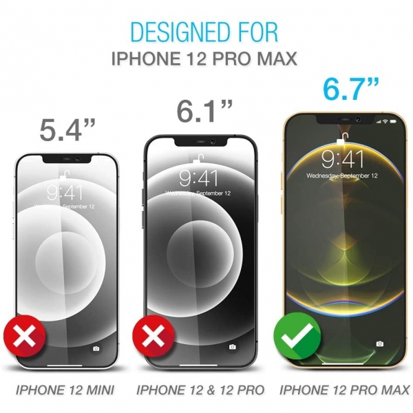 Maxboost iPhone 12 Pro Max Temperli Cam Ekran Koruyucu(3 Adet)