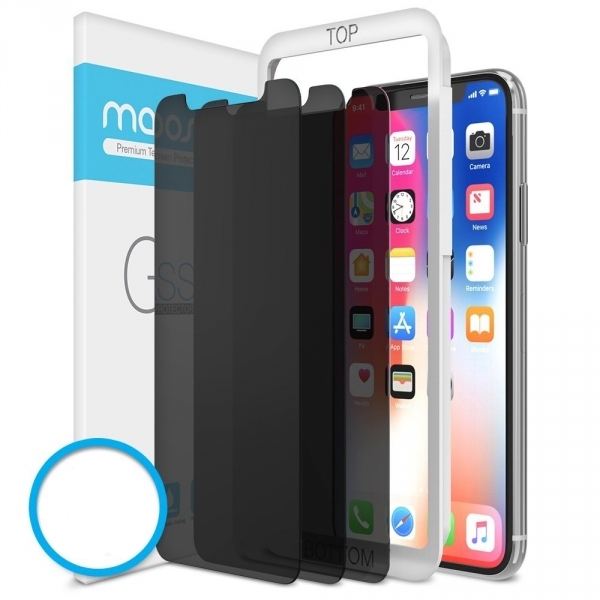 Maxboost iPhone X Privacy Siyah Temperli Cam Ekran Koruyucu (3 Adet)