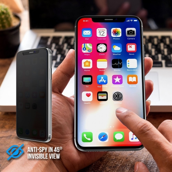 Maxboost iPhone X Privacy Siyah Temperli Cam Ekran Koruyucu (3 Adet)