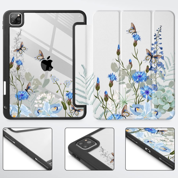 May Chen Standl iPad Pro Klf (12.9 in)-Blue Flowers