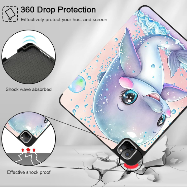 May Chen Standl iPad Pro M4 Klf (13 in)-Dolphin Bubbles
