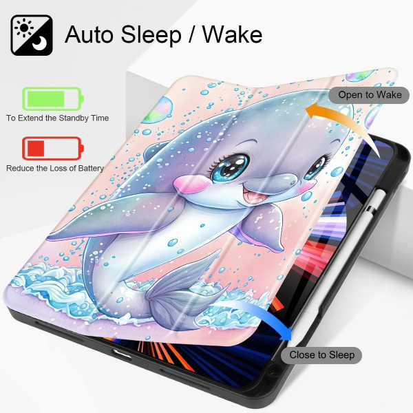May Chen Standl iPad Pro M4 Klf (13 in)-Dolphin Bubbles