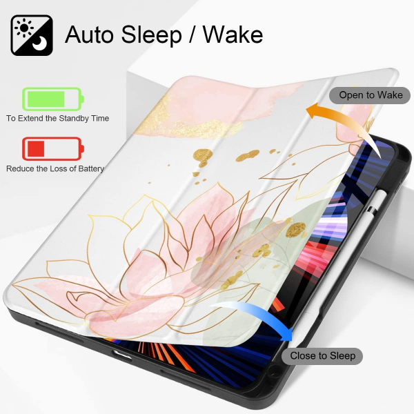 May Chen Standl iPad Pro Klf (12.9 in)-Lotus Flowers