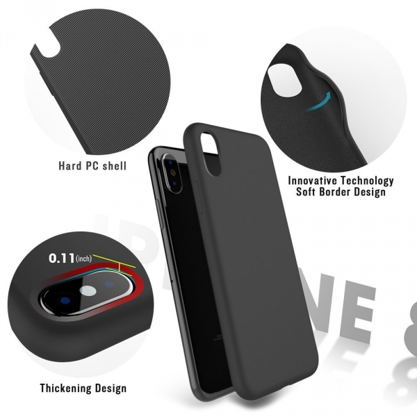 MeanLove Apple iPhone X Silikon K�l�f-Black