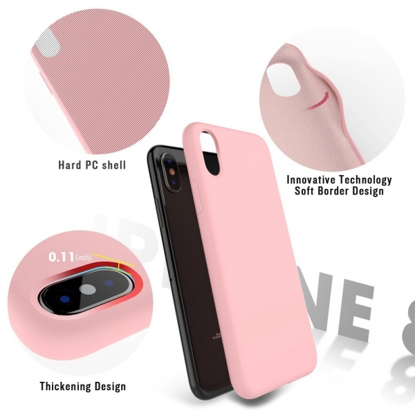 MeanLove Apple iPhone X Silikon K�l�f-Pink