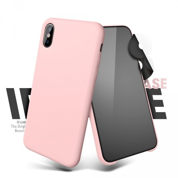 MeanLove Apple iPhone X Silikon K�l�f-Pink