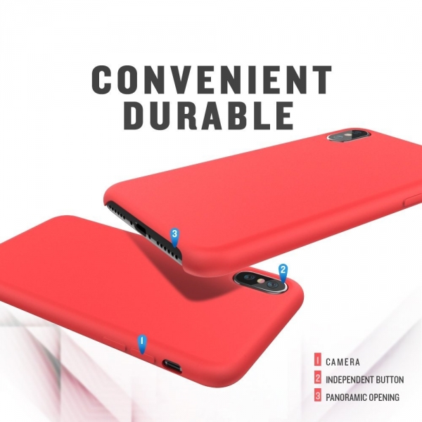 MeanLove Apple iPhone X Silikon K�l�f-Red