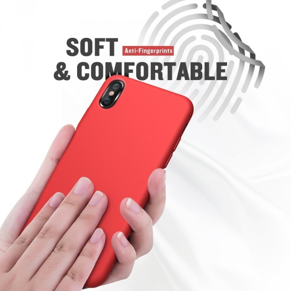 MeanLove Apple iPhone X Silikon K�l�f-Red