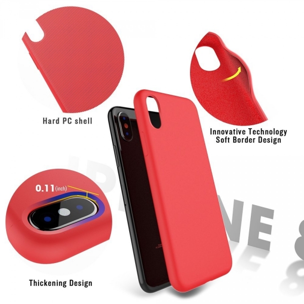 MeanLove Apple iPhone X Silikon K�l�f-Red