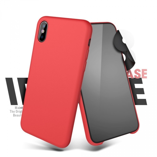 MeanLove Apple iPhone X Silikon K�l�f-Red