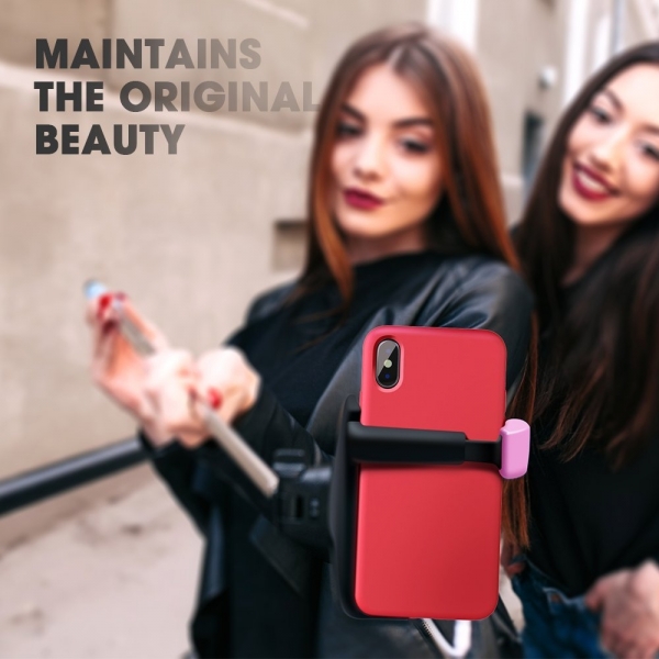 MeanLove Apple iPhone X Silikon K�l�f-Red