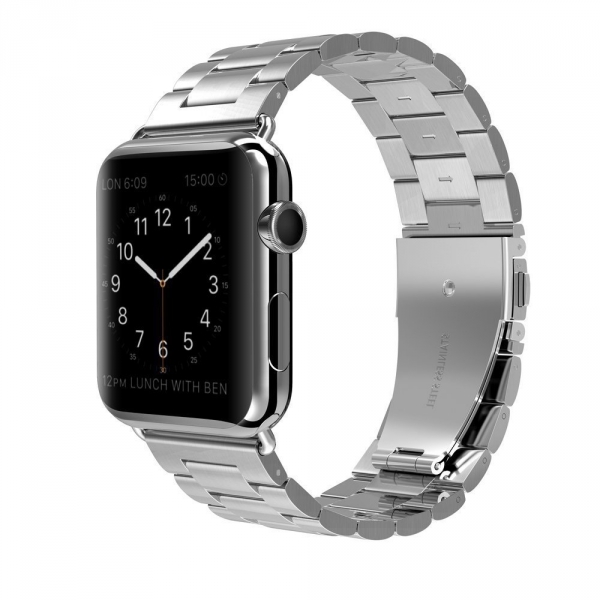 VIPPLUS Apple Watch Paslanmaz elik Metal Kay (38mm)-Silver