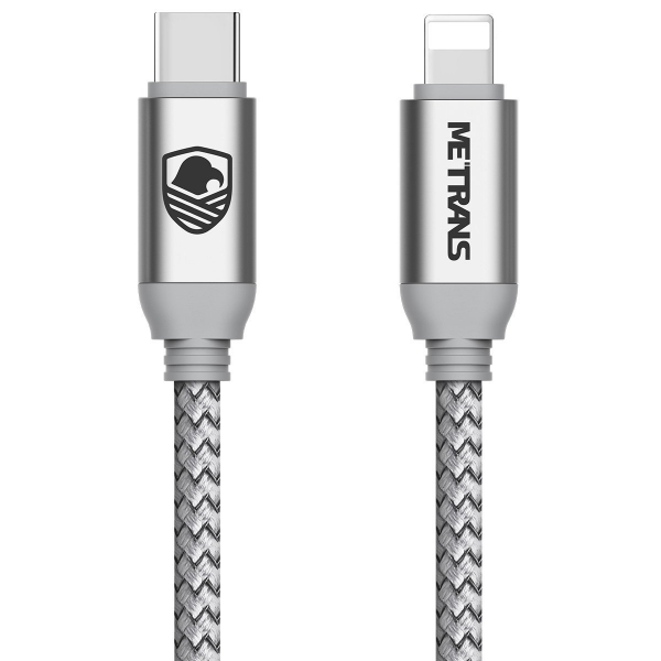 Metrans USB C to Lightning Kablosu-Silver