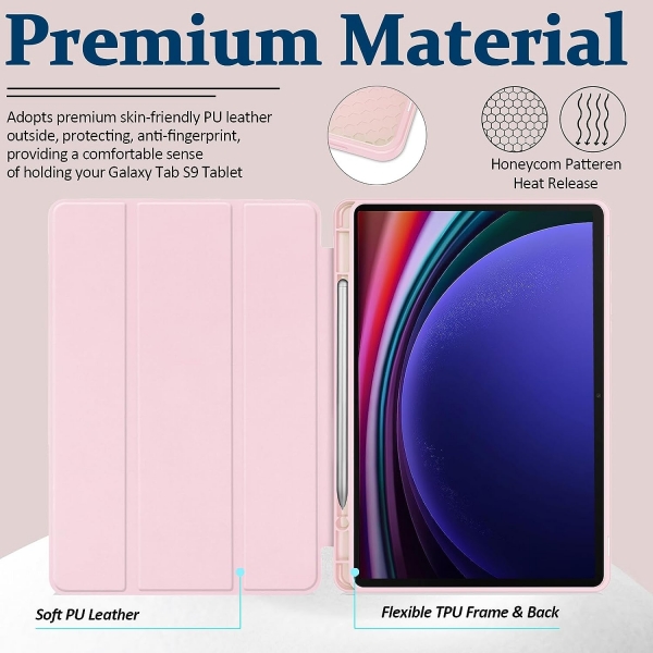 Miimall Samsung Galaxy Tab S9 Tablet Klf -Pink