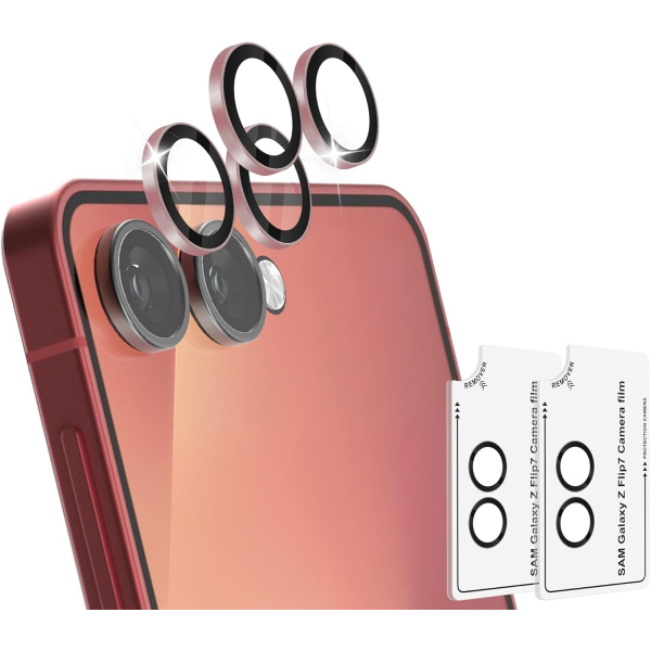 Orzero Galaxy Z Flip 7 Kamera Lens Koruyucu(2 Set)-Red