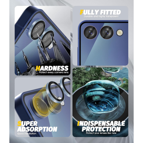 Orzero Galaxy Z Flip 7 Kamera Lens Koruyucu(2 Set)-Blue
