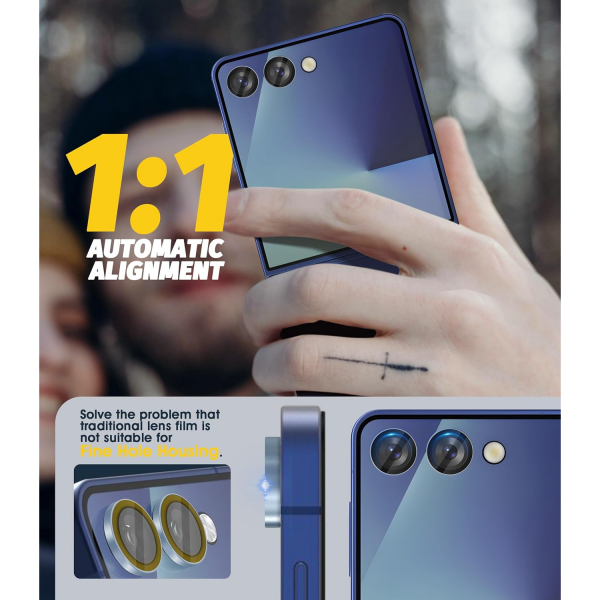 Orzero Galaxy Z Flip 7 Kamera Lens Koruyucu(2 Set)-Blue