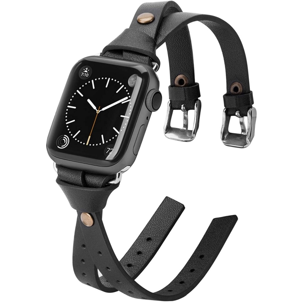 Minyee Deri Apple Watch 7 Kay (41mm)-Black