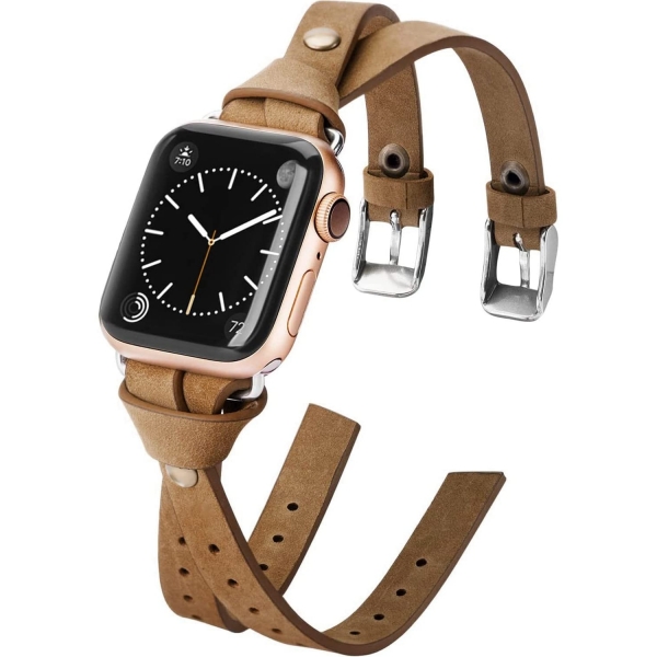 Minyee Deri Apple Watch 7 Kay (45mm)-Dark Matte Brown