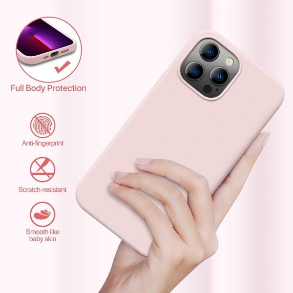 Miracase Silikon Apple iPhone 13 Pro Klf-Pink