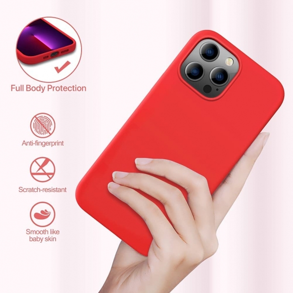 Miracase Silikon Apple iPhone 13 Pro Klf-Red