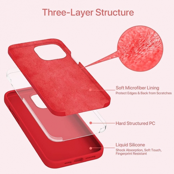 Miracase Silikon Apple iPhone 13 Pro Klf-Red