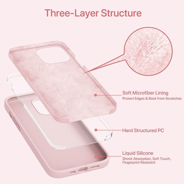 Miracase Silikon Apple iPhone 13 Pro Max Klf-Pink