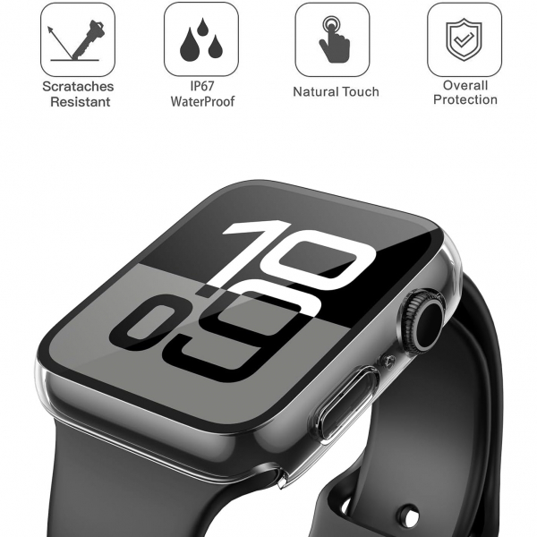 Misxi Apple Watch 10 46mm Bumper Su Geirmez Klf -Crystal Transparent