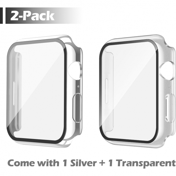 Misxi Apple Watch 9/8/7 45mm Bumper Su Geirmez Klf -Silver Transparent