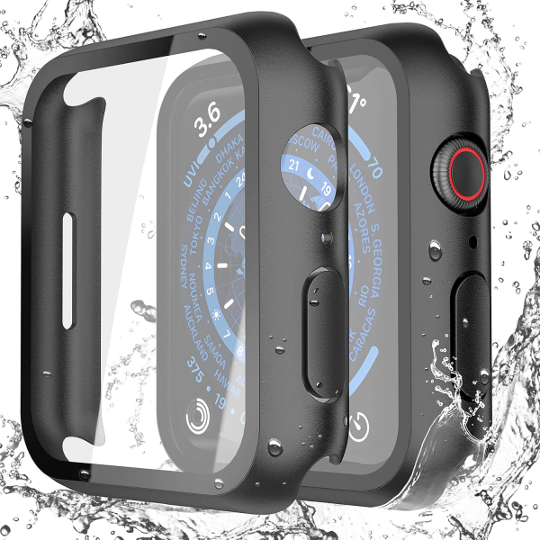 Misxi Apple Watch 9/8/7 45mm Bumper Su Geirmez Klf -Matte Black