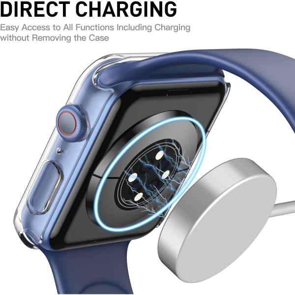 Misxi Apple Watch 9/8/7 45mm Bumper Su Geirmez Klf -Matte Transparent