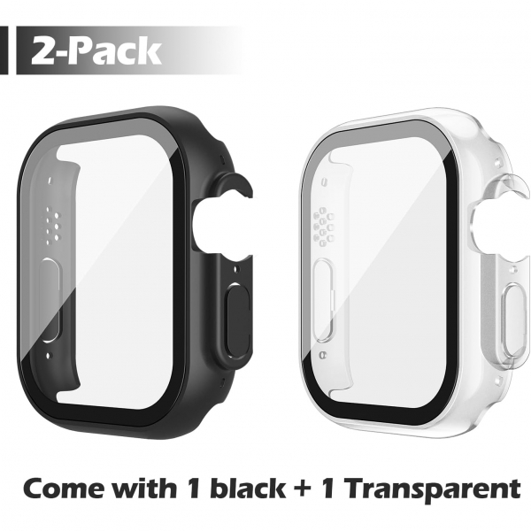 Misxi Apple Watch Ultra 49mm Bumper Su Geirmez Klf-Black Transparent