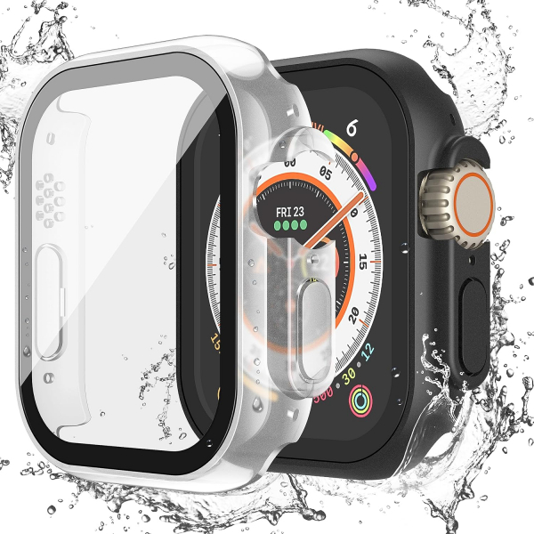 Misxi Apple Watch Ultra 49mm Bumper Su Geirmez Klf-Black Transparent