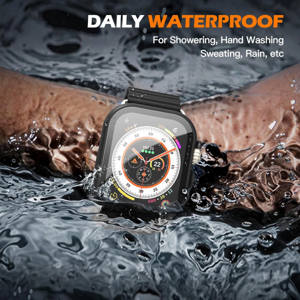 Misxi Apple Watch Ultra 49mm Bumper Su Geirmez Klf-Matte Black