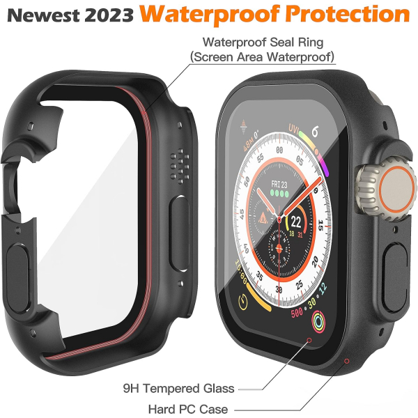 Misxi Apple Watch Ultra 49mm Bumper Su Geirmez Klf-Matte Black