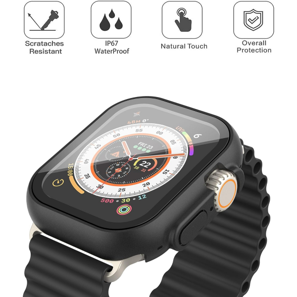 Misxi Apple Watch Ultra 49mm Bumper Su Geirmez Klf-Matte Black