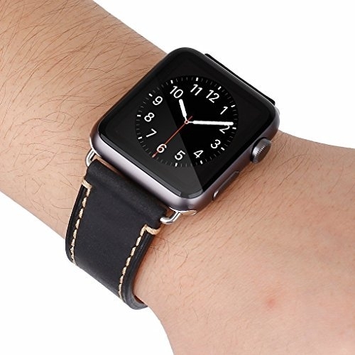 Mkeke Apple Watch Deri Kay (42mm)-Black