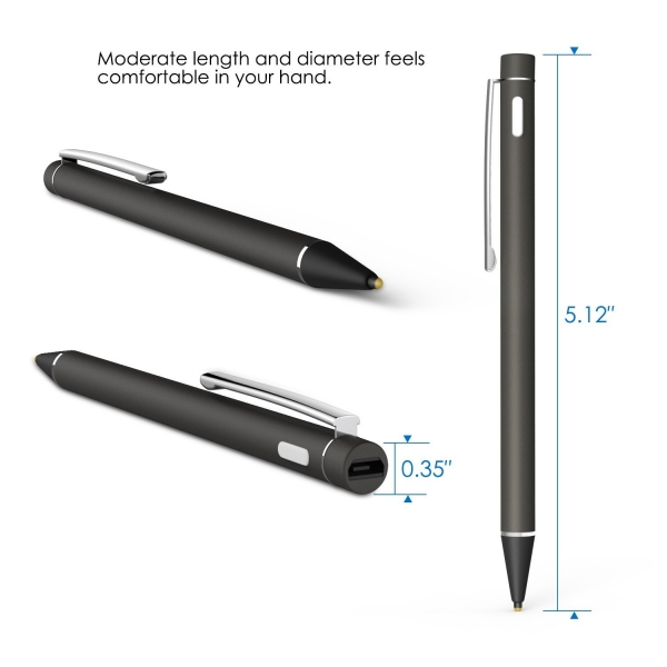 MoKo 1.8mm Tip Active Stylus Kalem-Dark Grey