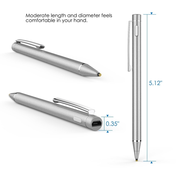 MoKo 1.8mm Tip Active Stylus Kalem-Silver