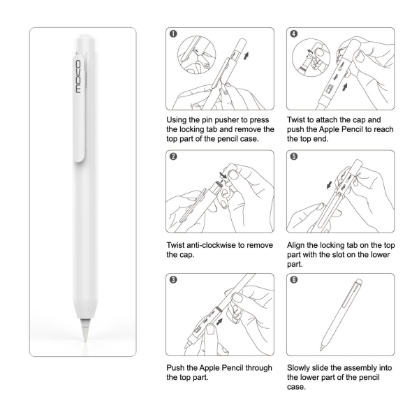 MoKo Apple Pencil Klf-White
