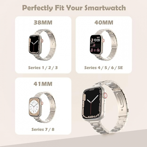 MoKo Apple Watch Ultra 3 �nce Paslanmaz �elik Kay��-Starlight