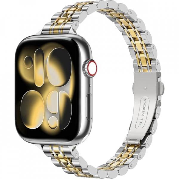 MoKo Apple Watch Ultra 3 �nce Paslanmaz �elik Kay��-Stayle Silver/Gold