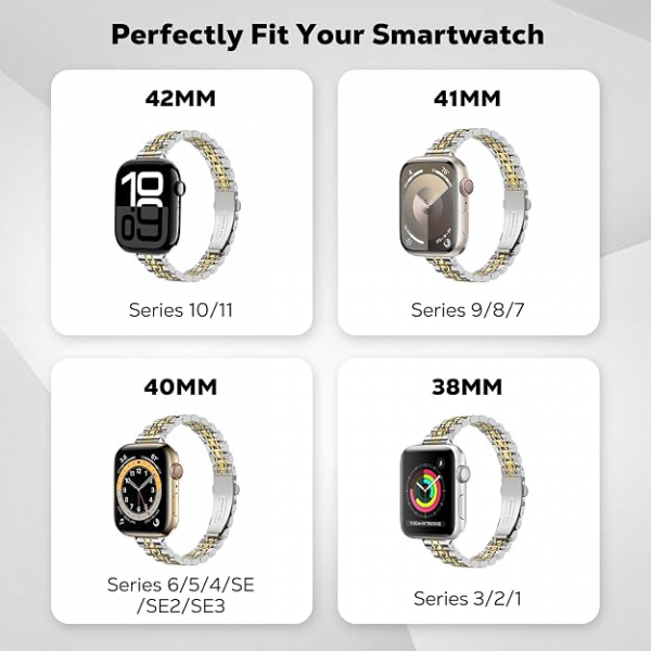 MoKo Apple Watch Ultra 3 �nce Paslanmaz �elik Kay��-Stayle Silver/Gold