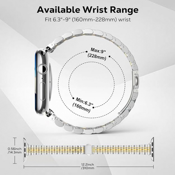 MoKo Apple Watch Ultra 3 �nce Paslanmaz �elik Kay��-Stayle Silver/Gold