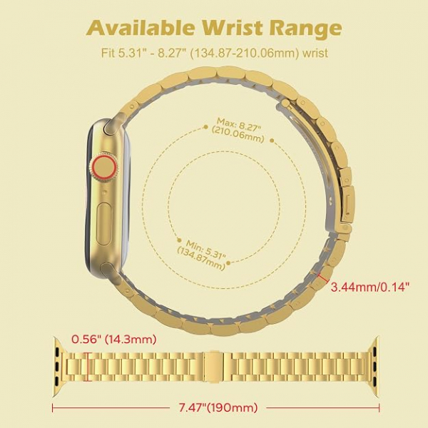 MoKo Apple Watch Ultra 3 �nce Paslanmaz �elik Kay��-Gold